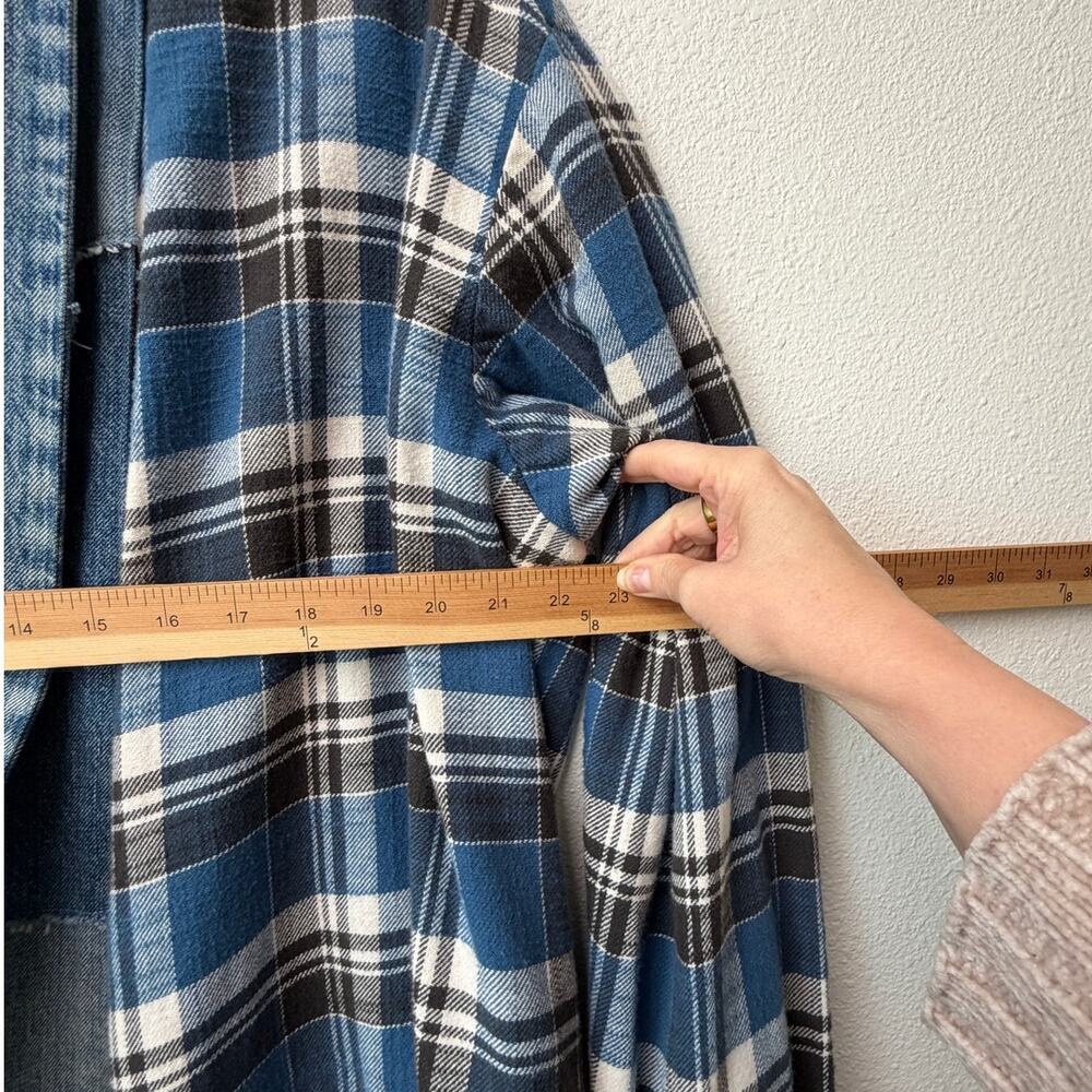 NWOT Greg Lauren Denim Studio Patchwork Plaid Kimono Coat Size S - Picture 14 of 15